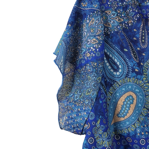 Zoey Beth Plus Top Size 3X Short Sleeve Paisley EUC - Picture 3 of 7